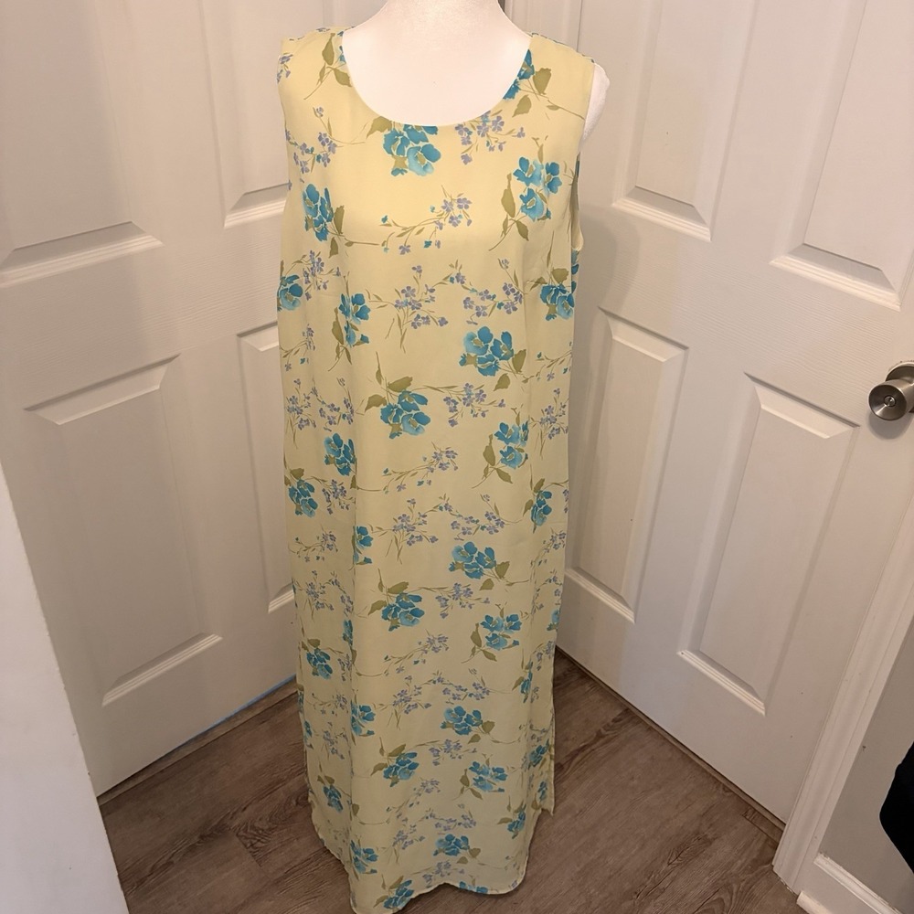 VTG 90s Studio Ease Floral‎ Maxi Dress Size 12 Cottagecore Prairie Teacher Style